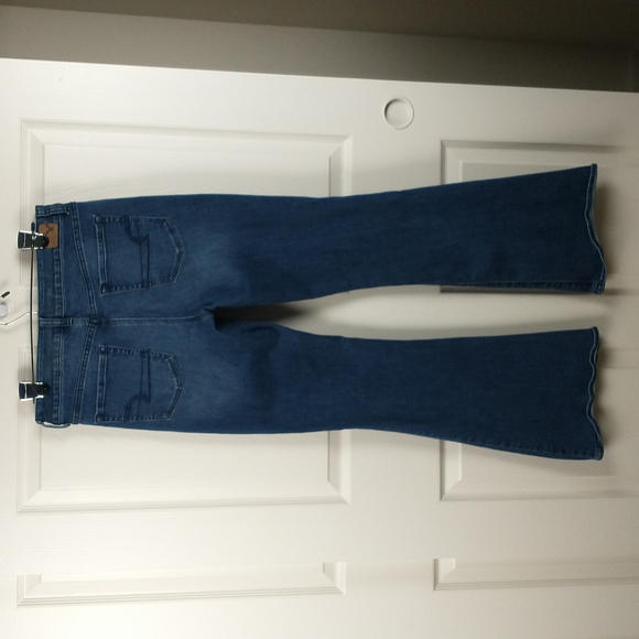 American Eagle High Rise Artist Flare Super Stretch Jeans Womens 10 Long - Picture 6 of 14